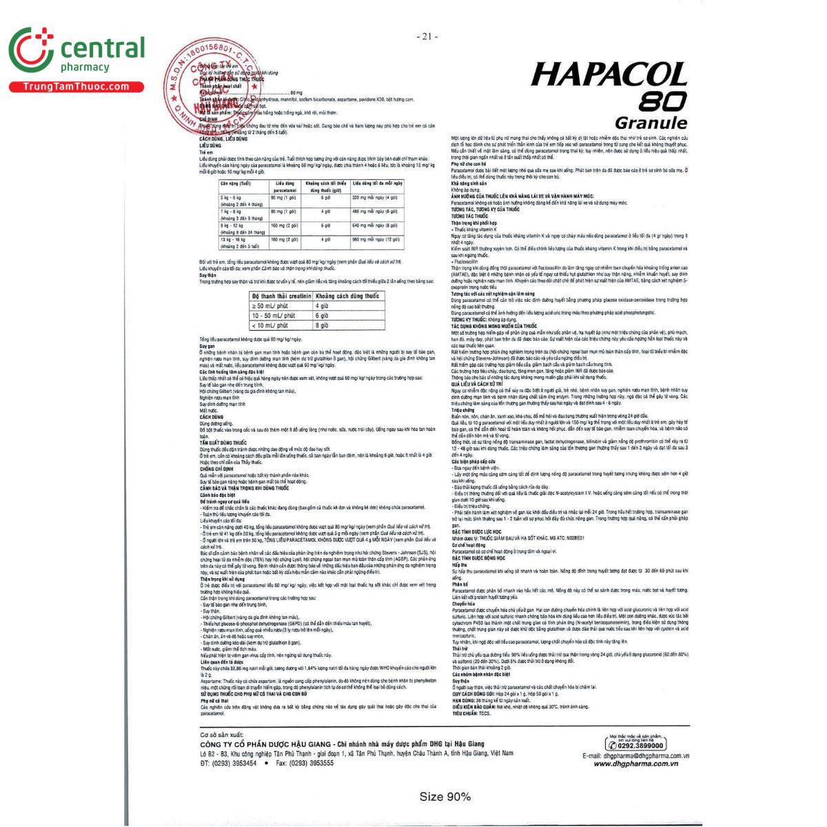 hapacol 80 granule 4 C1588