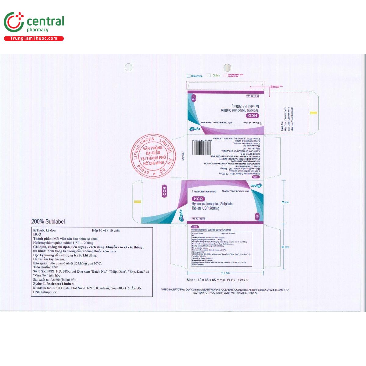hcq 200mg zydus 8 U8631