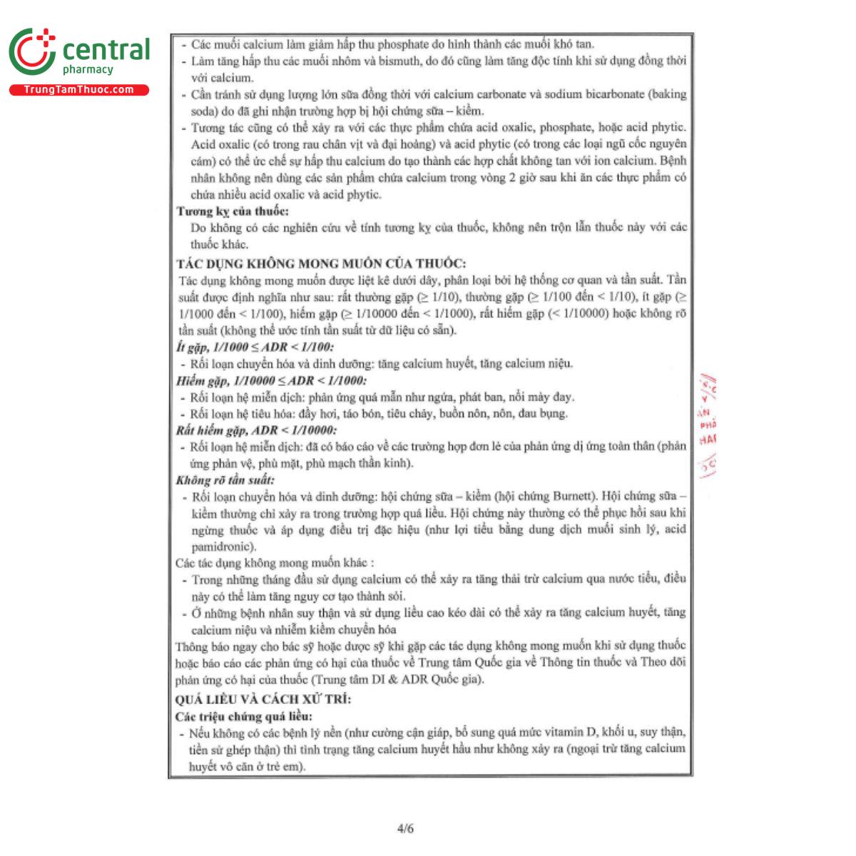hdsd calcium mkp 500 effervescent 4 V8578