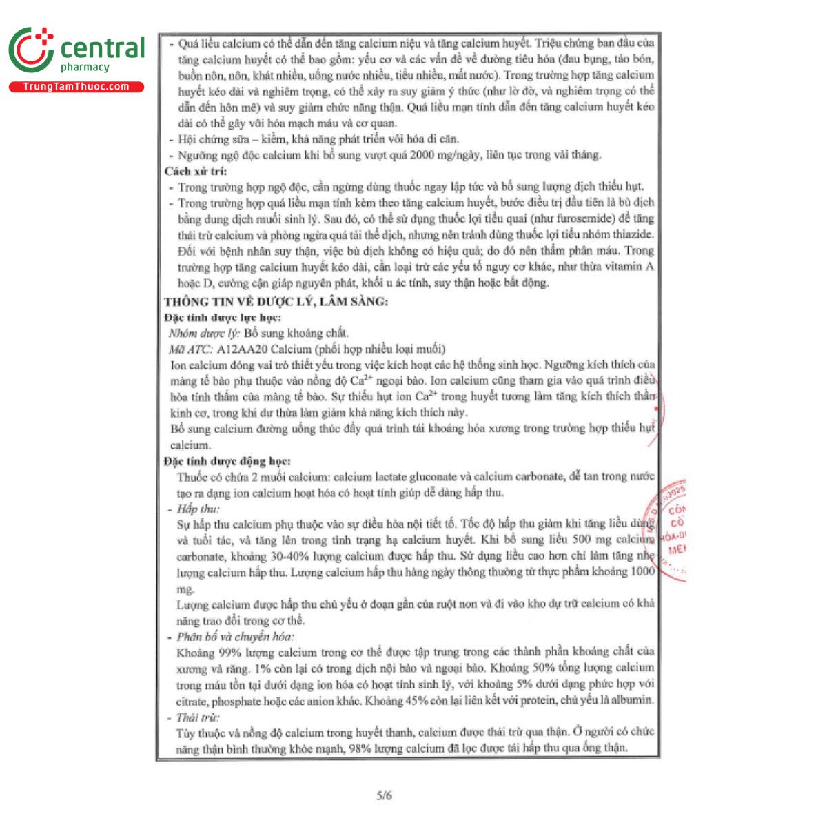 hdsd calcium mkp 500 effervescent 5 S7005