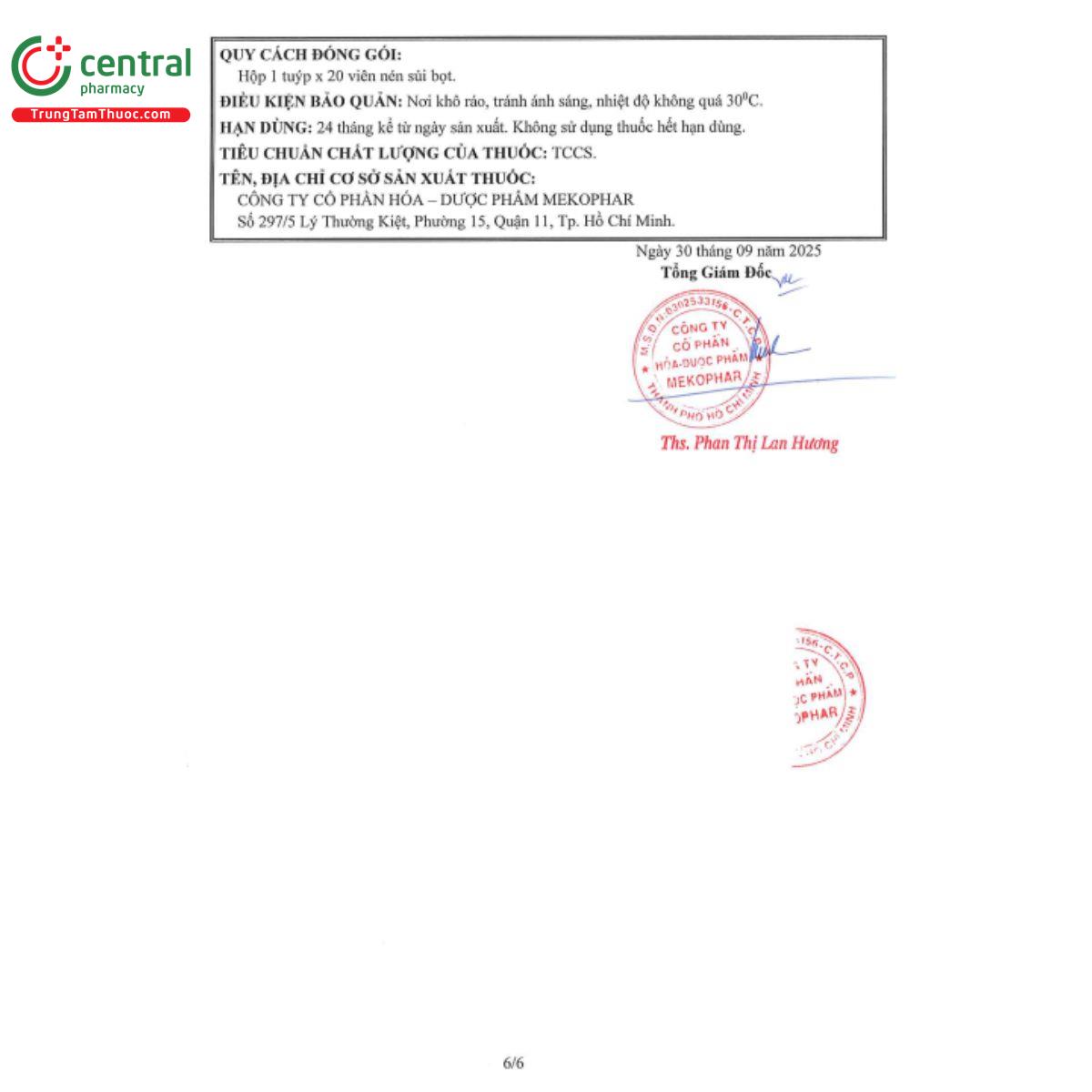 hdsd calcium mkp 500 effervescent 6 V8184