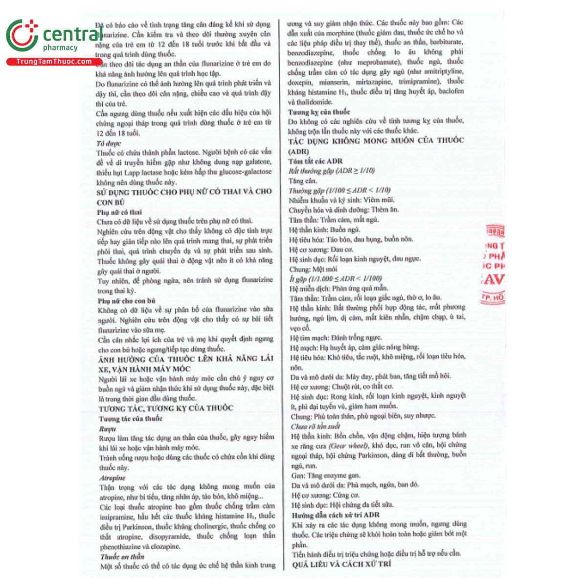 hdsd thuoc savi flunarizine 5 2 D1140 hdsd thuoc savi flunarizine 5 2 D1140