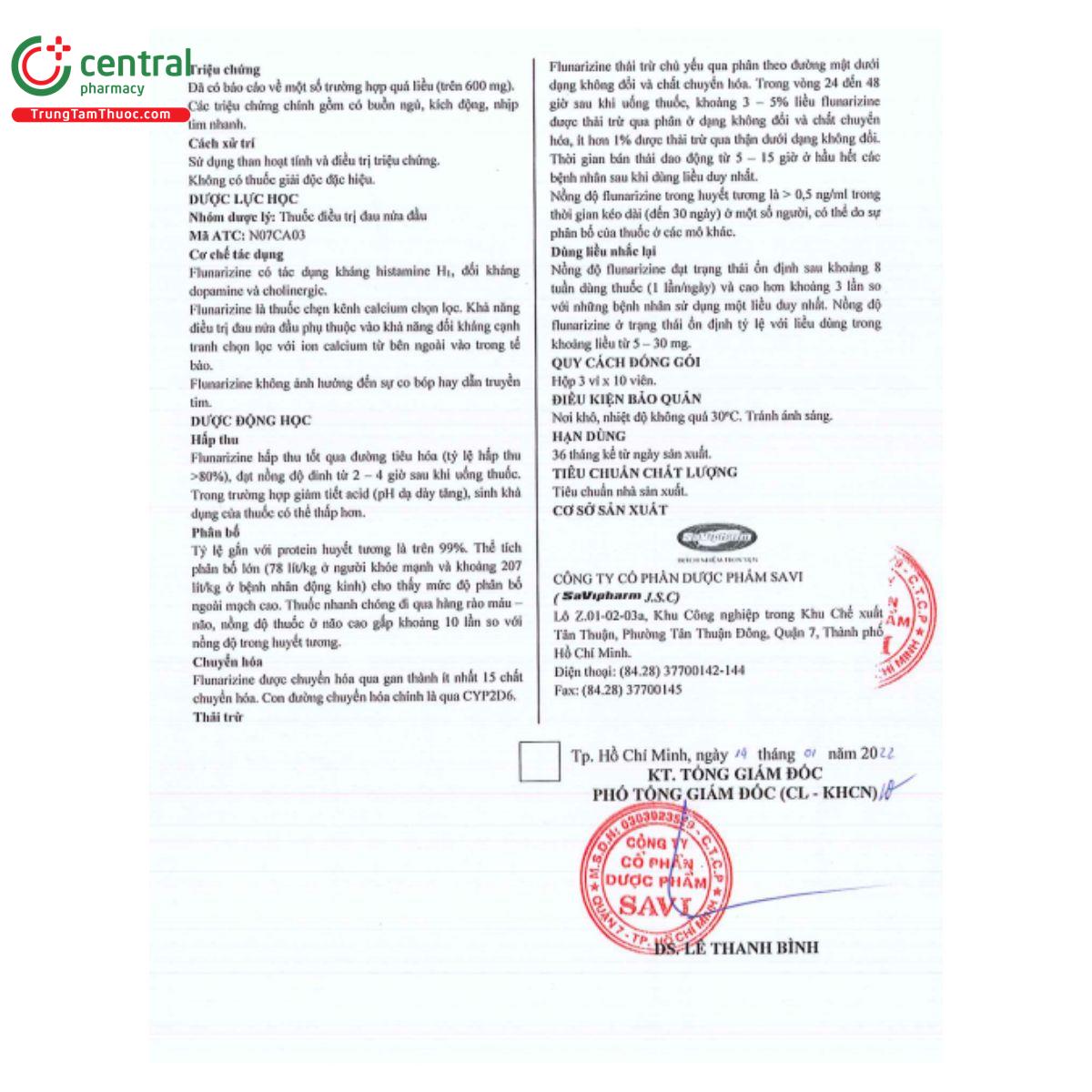 hdsd thuoc savi flunarizine 5 3 R7400 hdsd thuoc savi flunarizine 5 3 R7400