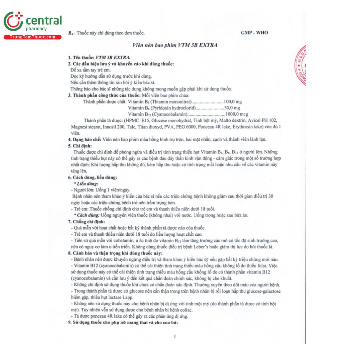 hdsd thuoc vtm 3b extra 1 H2645 hdsd thuoc vtm 3b extra 1 H2645