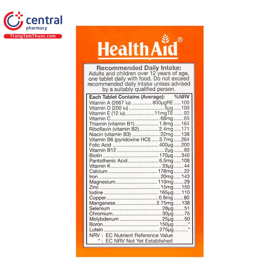 healthaid a to z multivit 8 N5376