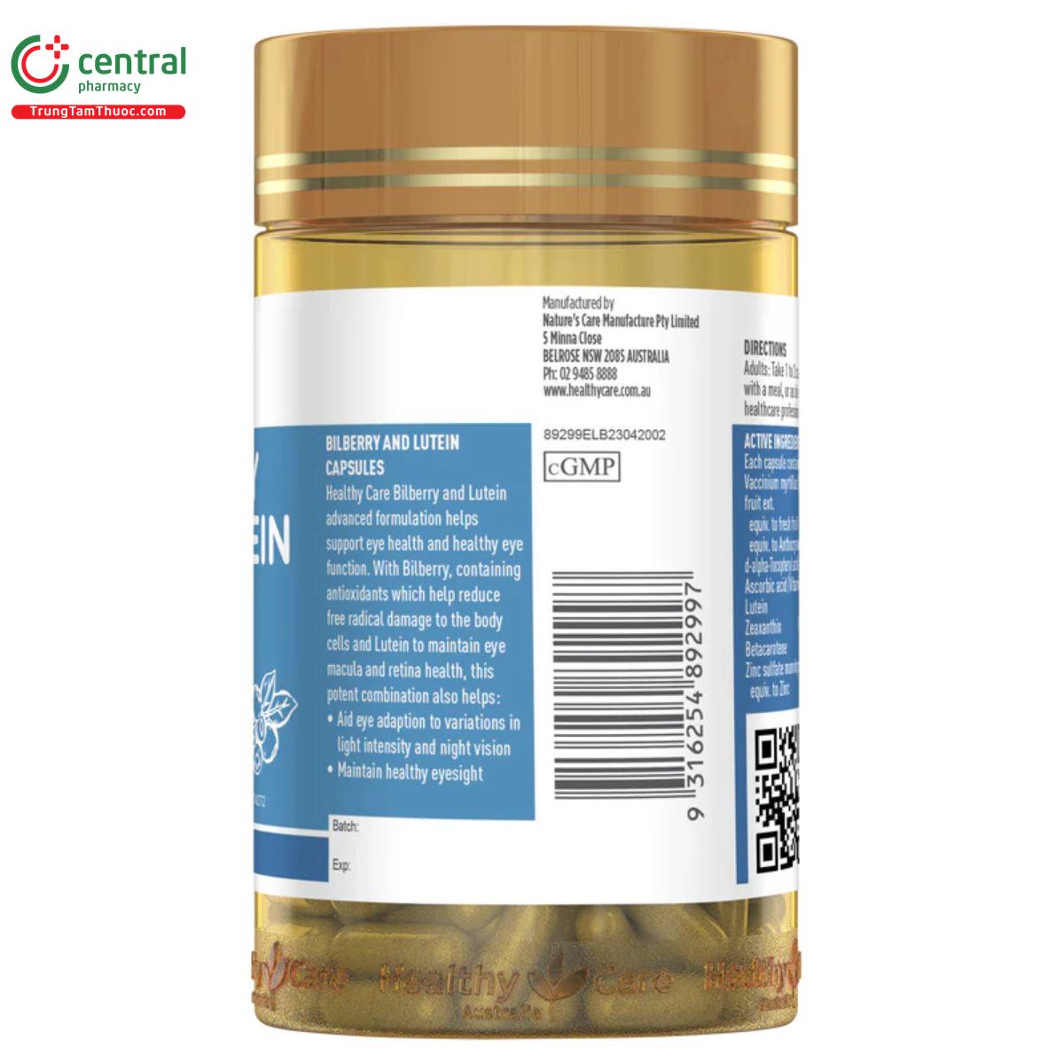healthy care bilberry and lutein 3 P6366
