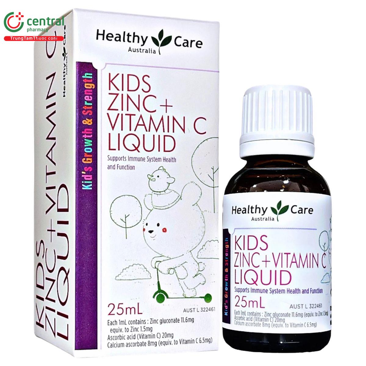 healthy care kids zinc vitamin c liquid 8 O6702