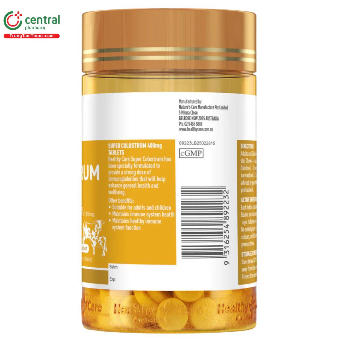 healthy care super colostrum 400mg 3 J3637