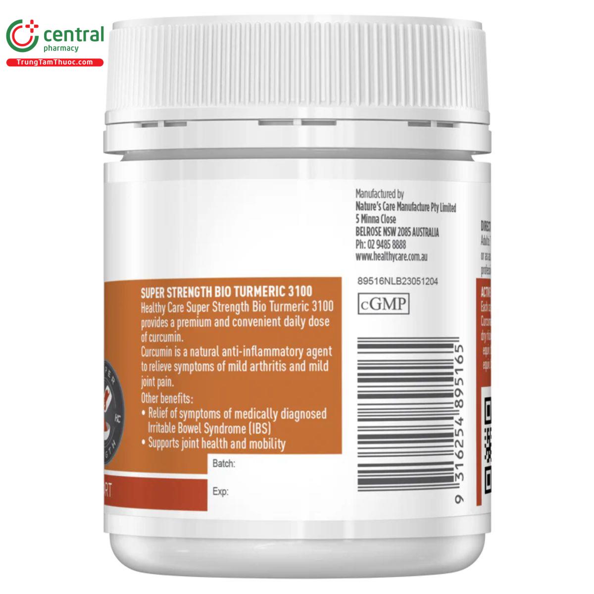 healthy care super strength bio turmeric 3100 3 H3432