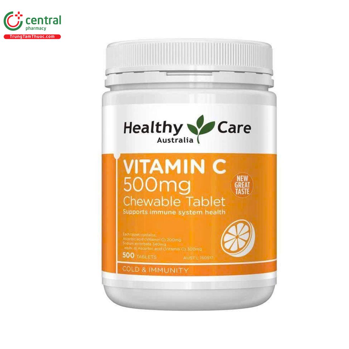 healthy care vitamin c 500mg chewable tablet 3 V8812