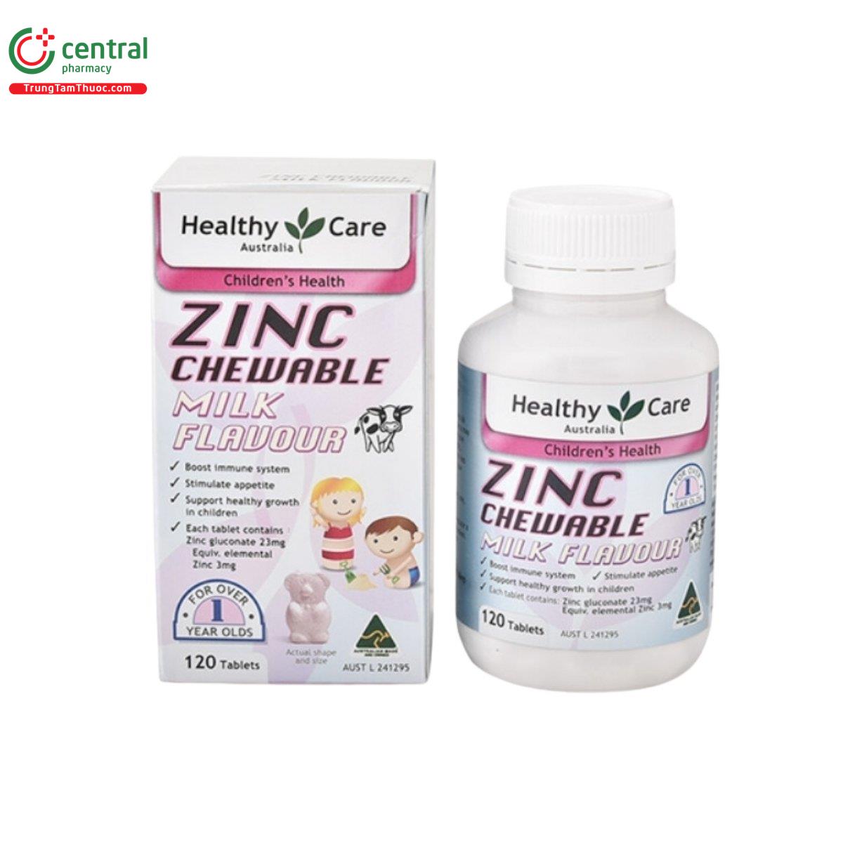 healthy care zinc chewable milk flavour 2 V8412