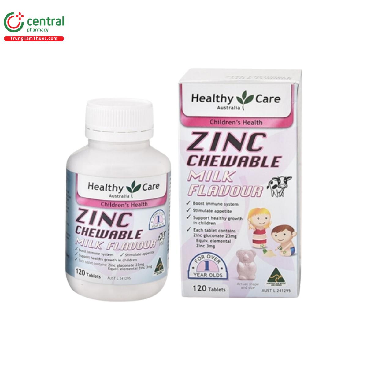 healthy care zinc chewable milk flavour 3 S7333