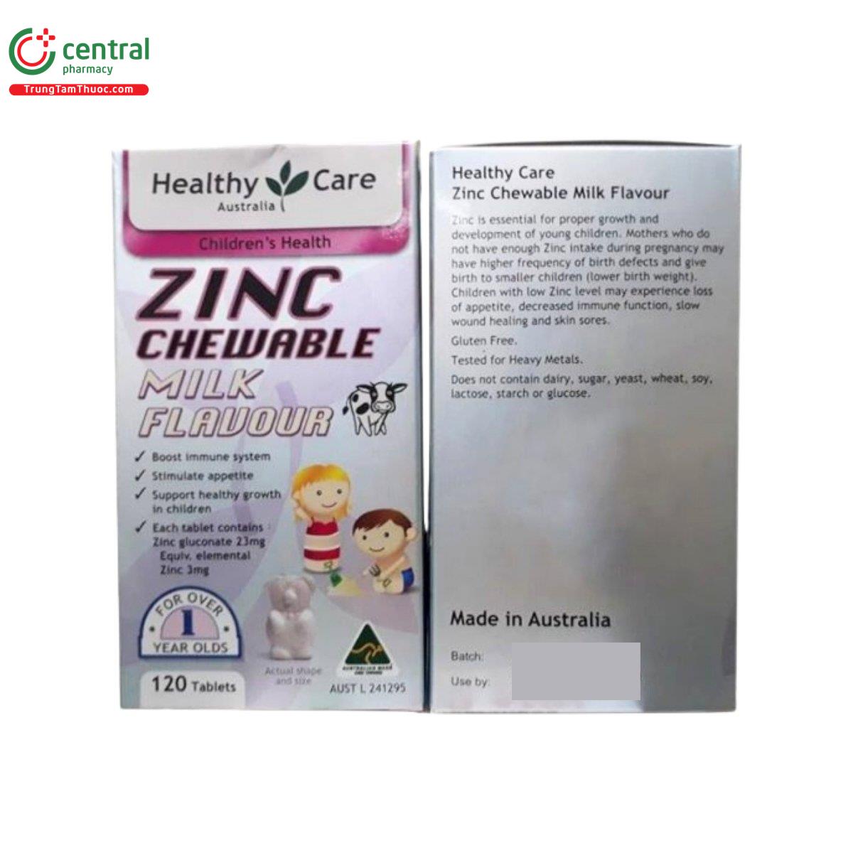 healthy care zinc chewable milk flavour 4 L4686