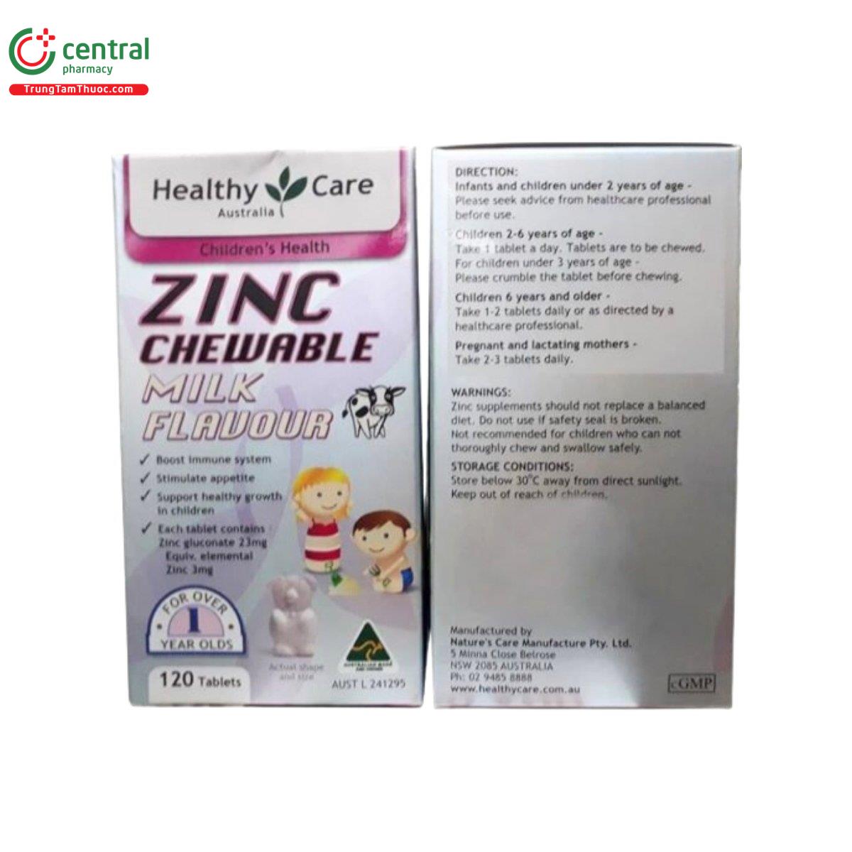 healthy care zinc chewable milk flavour 5 B0302