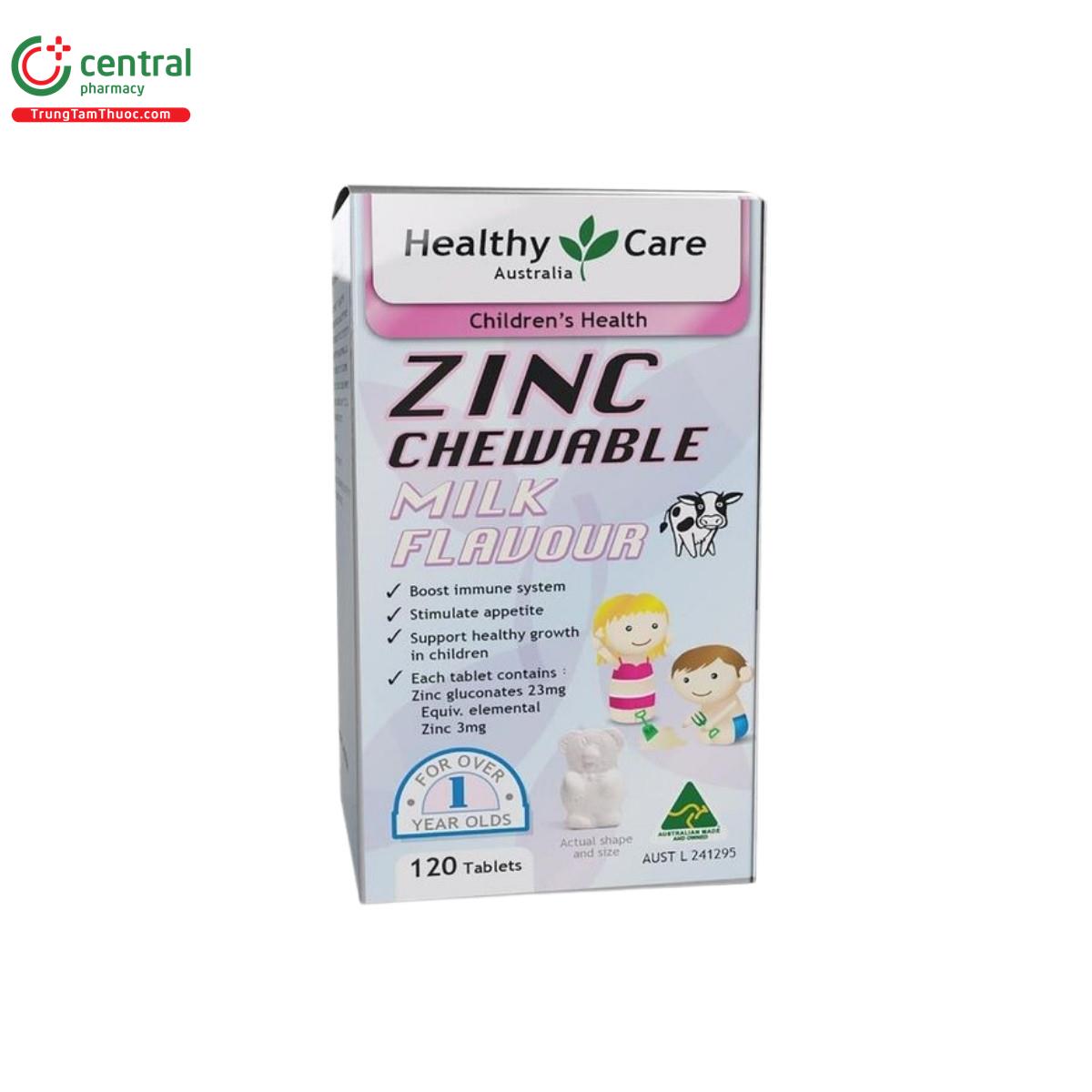 healthy care zinc chewable milk flavour 6 Q6664