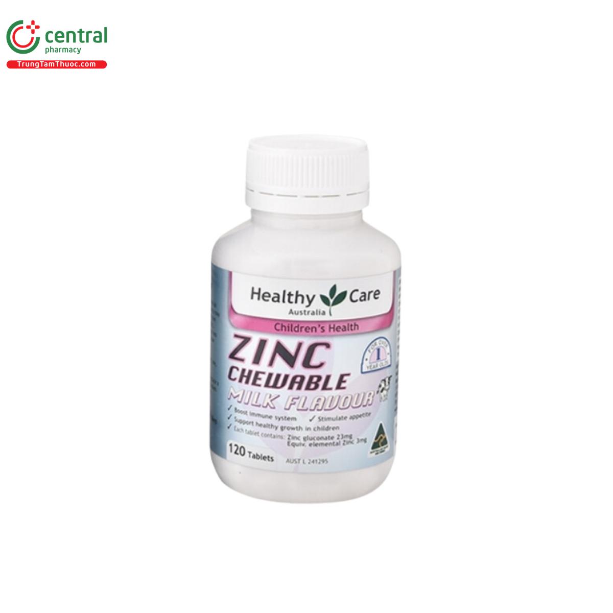 healthy care zinc chewable milk flavour 8 D1381