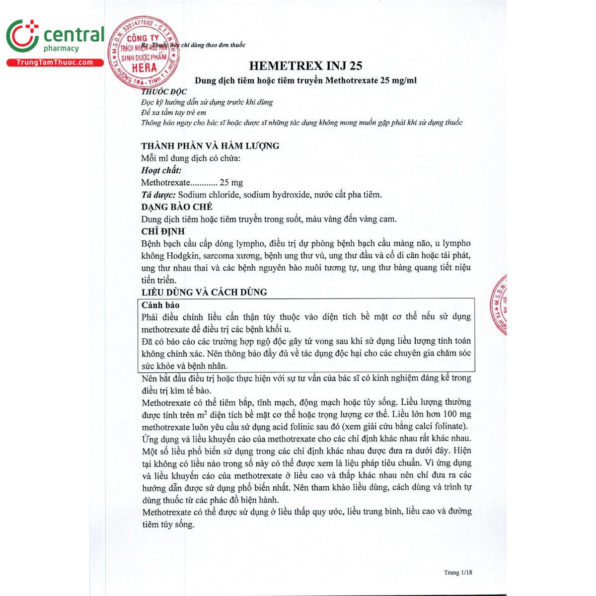 hemetrex inj 25 3 M4502