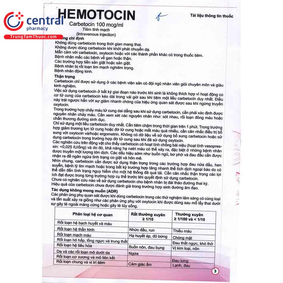 hemotocin 100mcg ml 7 K4026