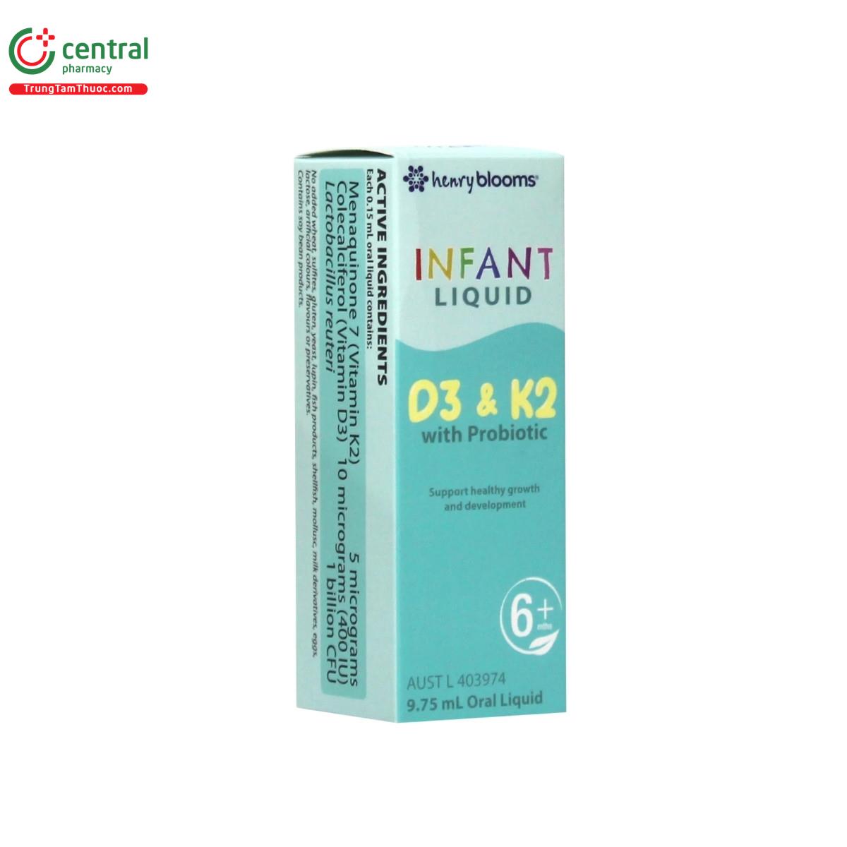 henry blooms infant liquid d3 k2 with probiotic 2 D1744