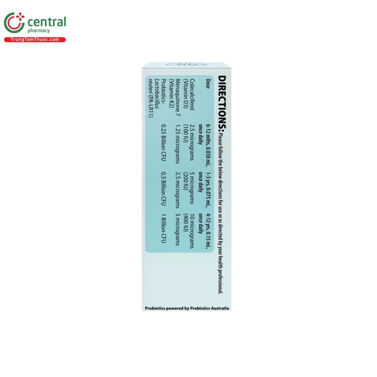 henry blooms infant liquid d3 k2 with probiotic 5 K4087