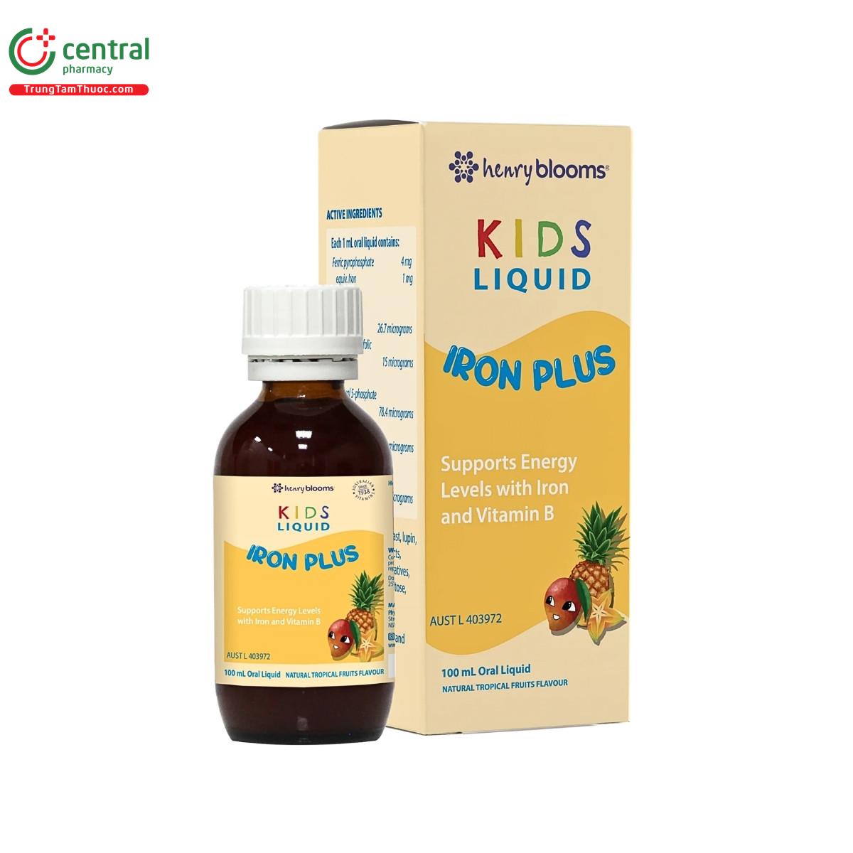henry blooms kids liquid iron plus 1 G2347
