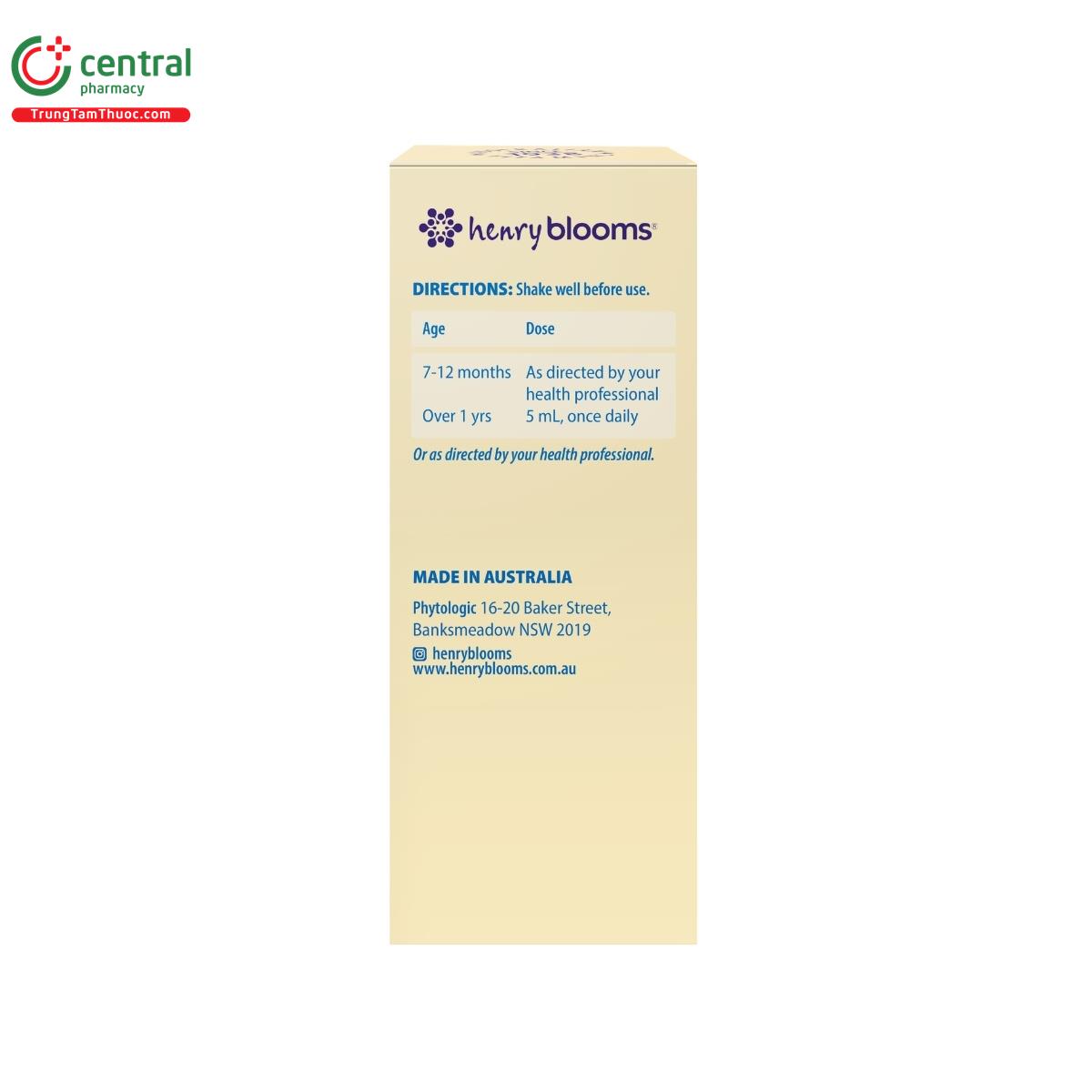 henry blooms kids liquid iron plus 4 E1161