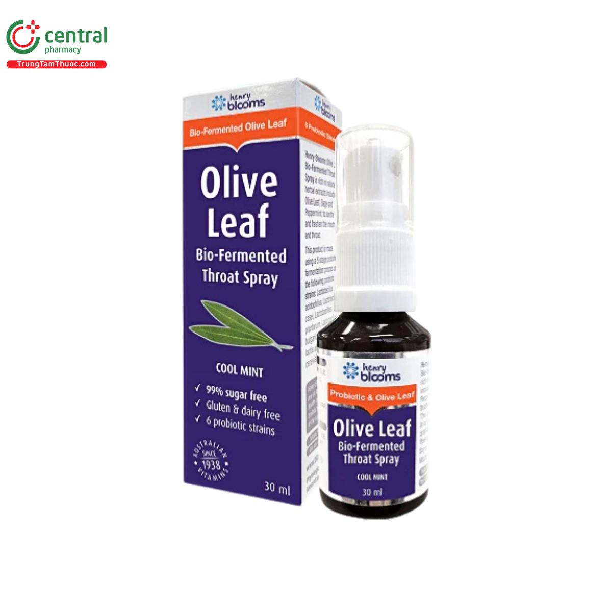 henry blooms olive leaf bio fermented throat spray 1 P6331