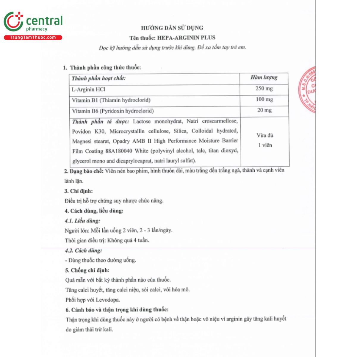 hepa arginin plus 5 B0131