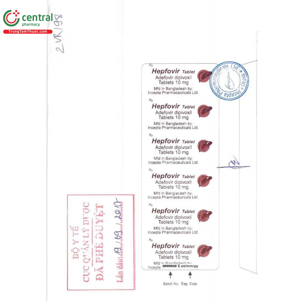 hepfovir tablet 10mg 2 V8422 hepfovir tablet 10mg 2 V8422