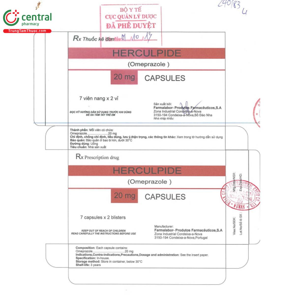 herculpide 20mg 3 N5451 herculpide 20mg 3 N5451