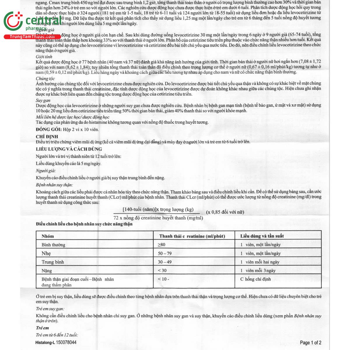 histalong l 5mg 15 P6865