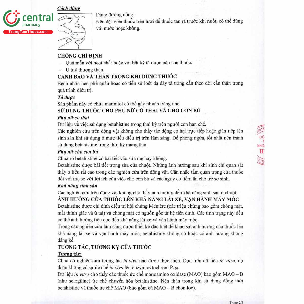 histavert odt 24mg 4 L4240