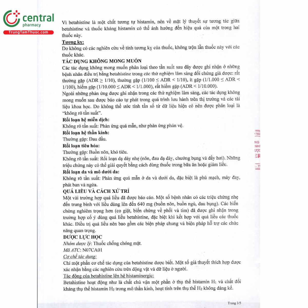 histavert odt 24mg 5 R7876