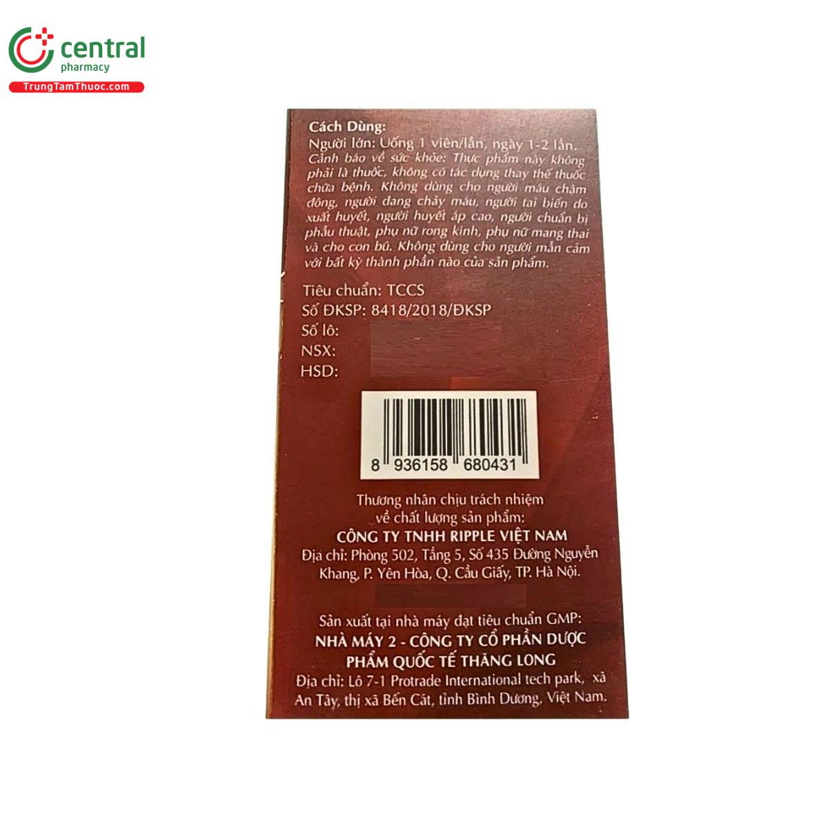 hoat huyet ngoc thanh 5 D1582 hoat huyet ngoc thanh 5 D1582
