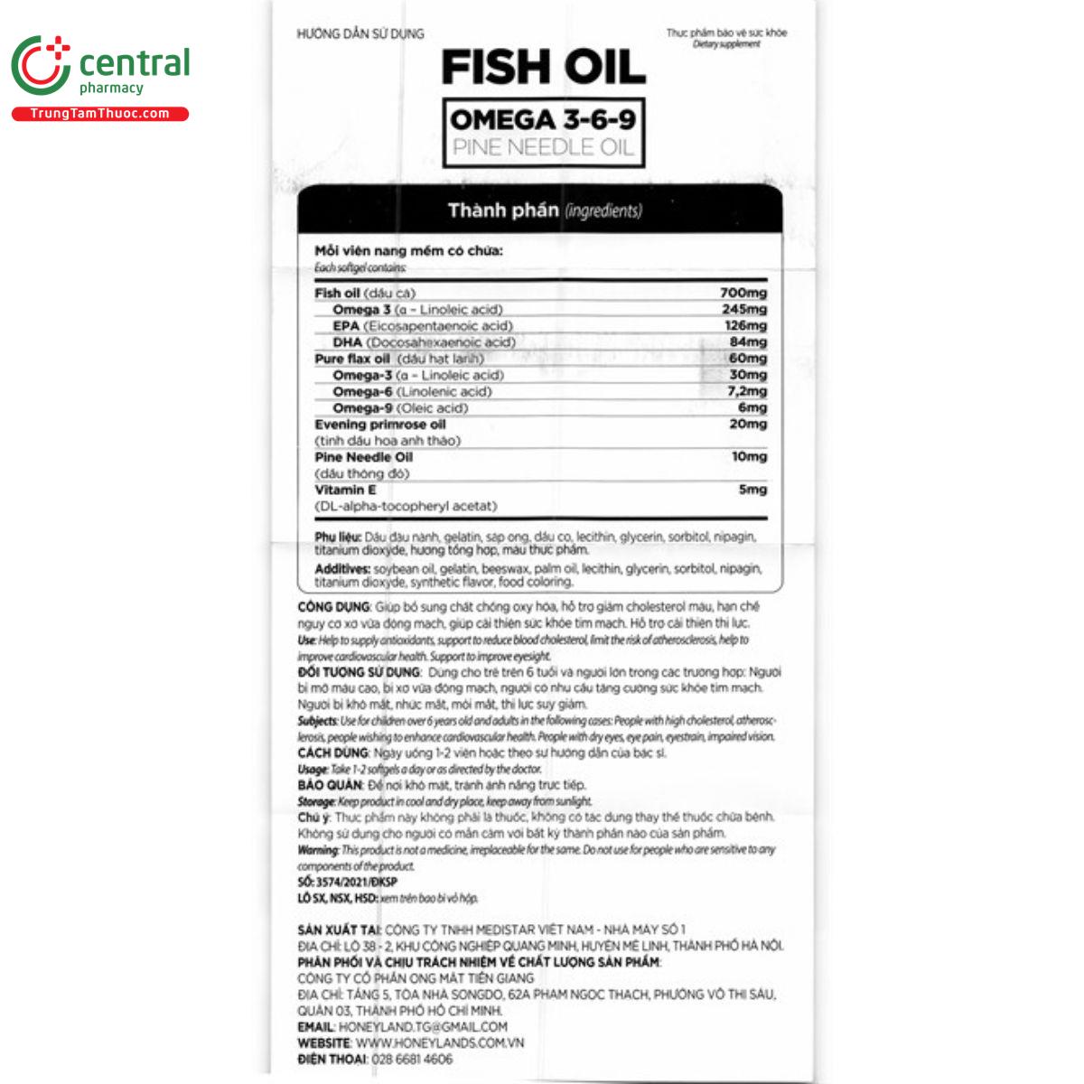 honeyland fish oil omega 3 6 9 1 D1077