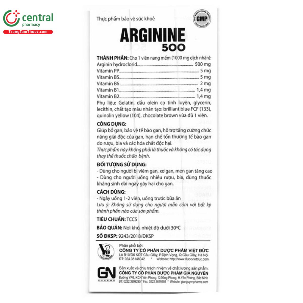 huong dan su dung arginine 500 T7050