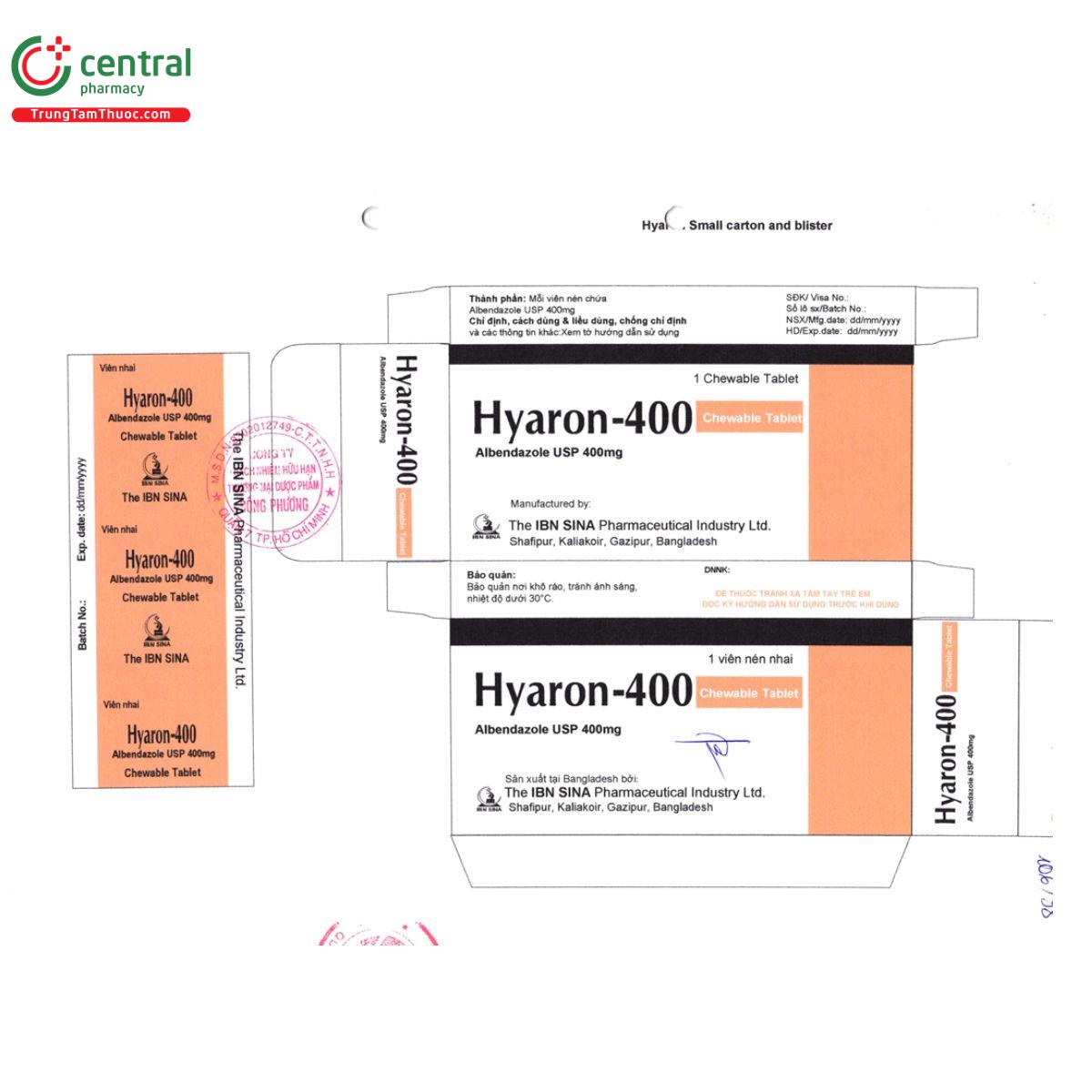 hyaron 400 chewable tablet 4 A0126