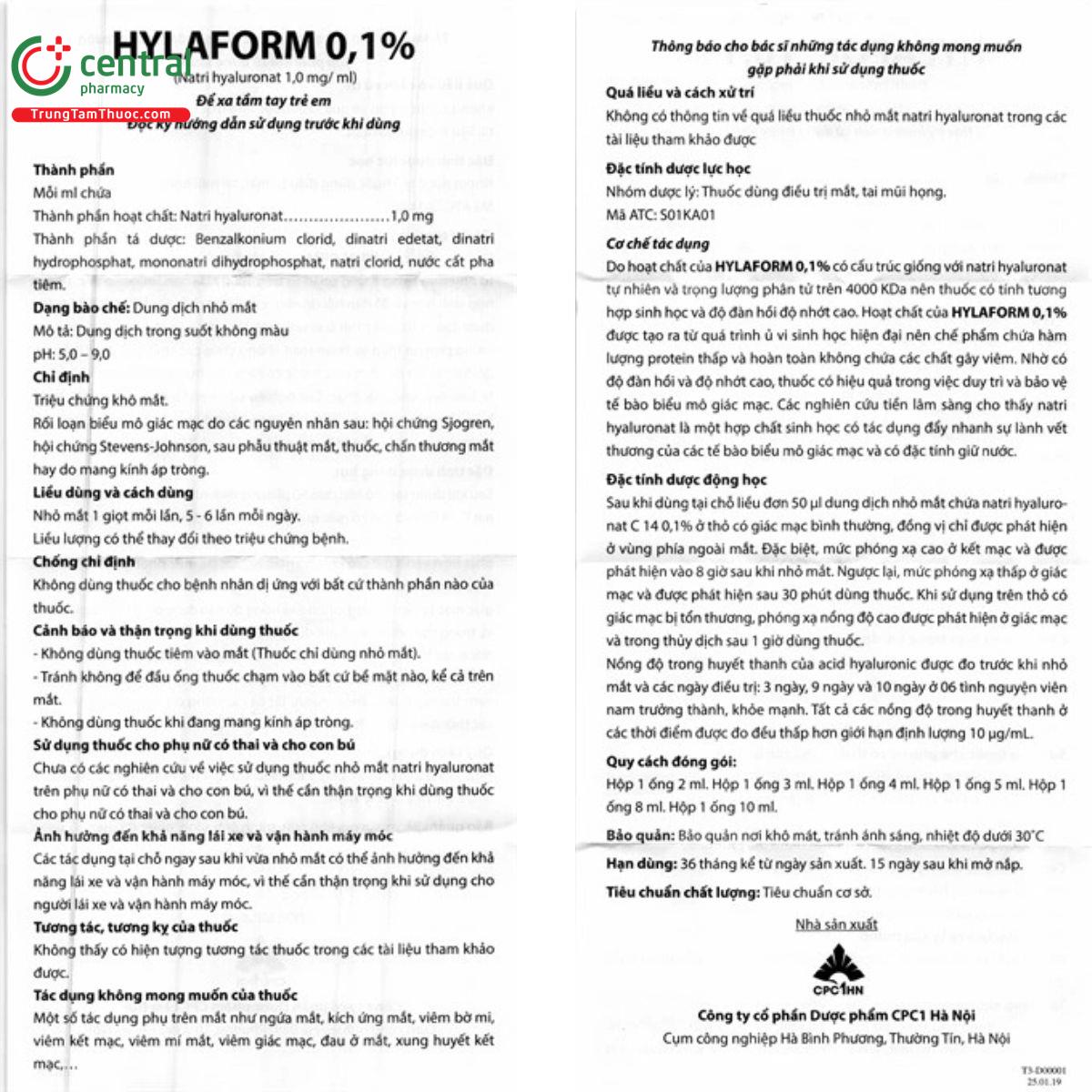 hylaform 0 1 5ml 7 F2306