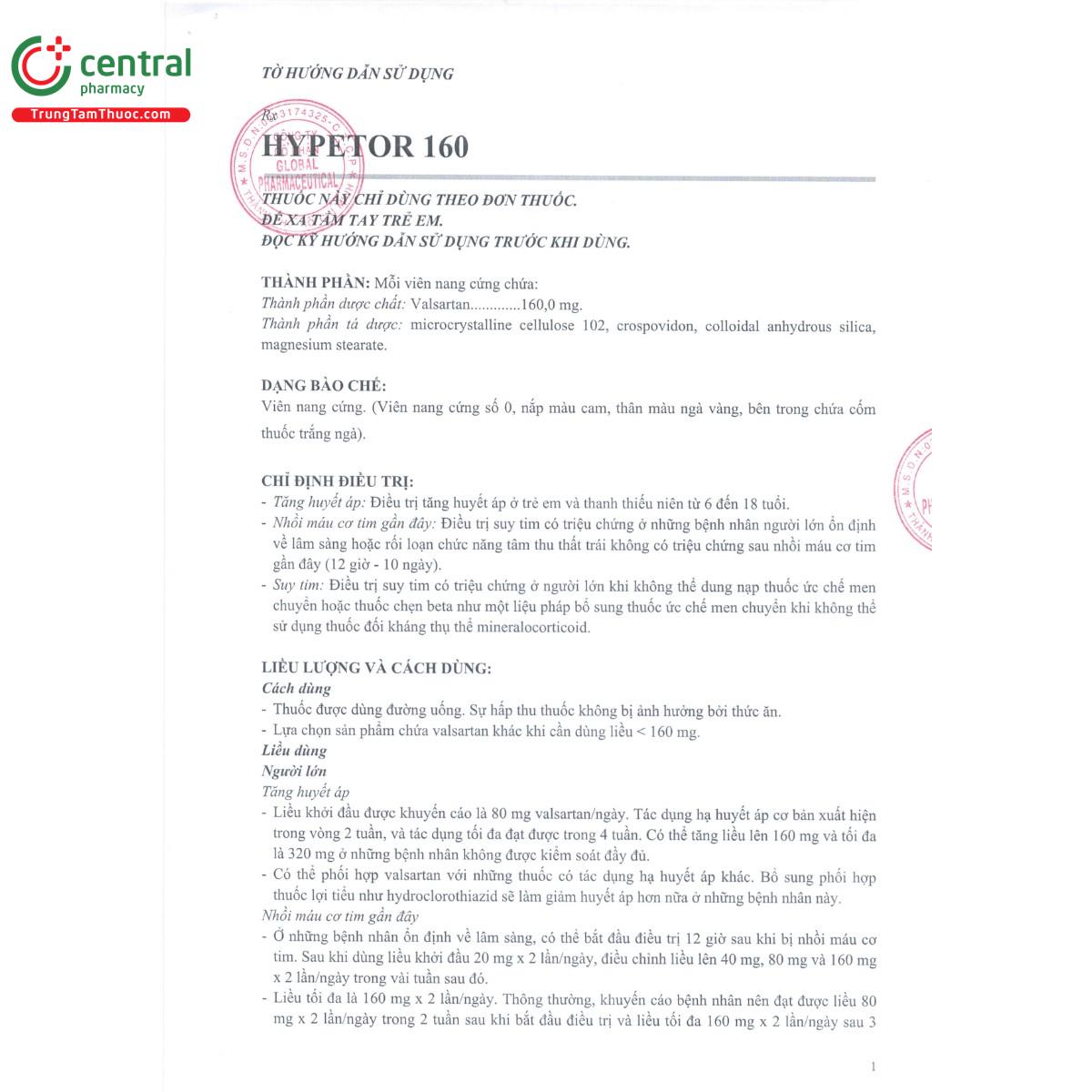 hypetor 160mg 4 E1121