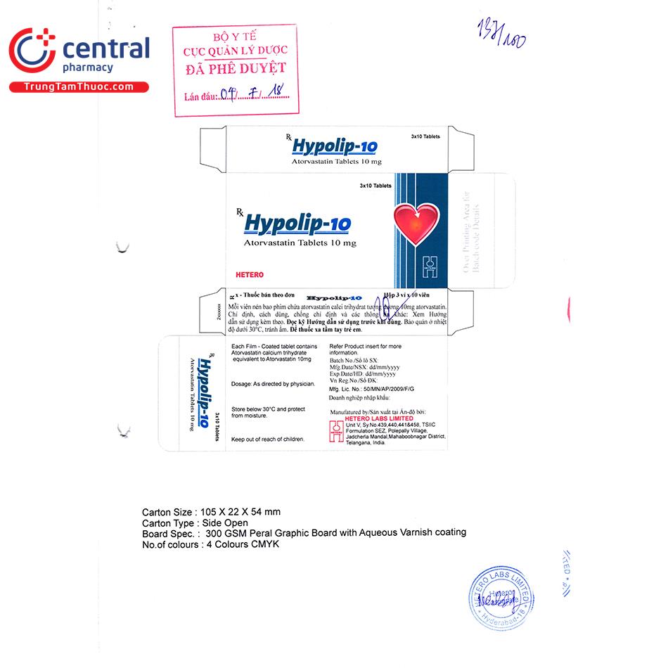 hypolip 10mg 6 M4378