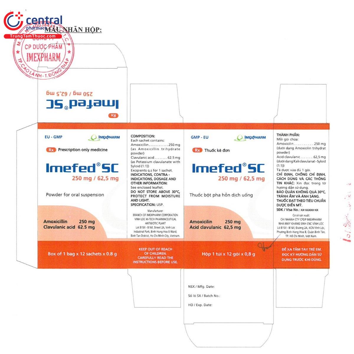 imefed sc 250mg 625mg 6 J3744