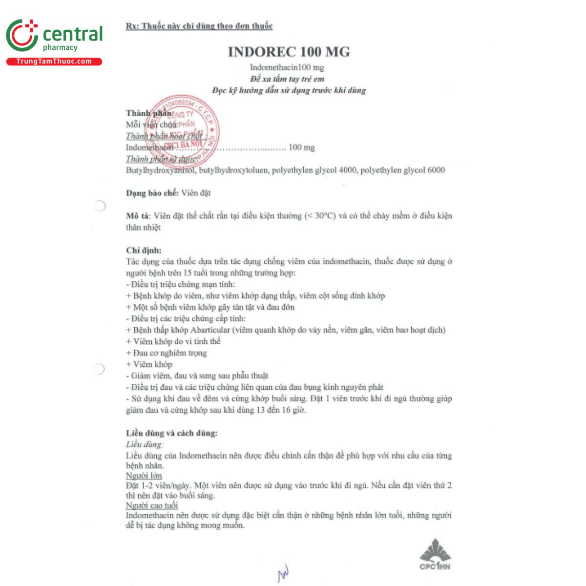 indorec 100mg 3 T8004