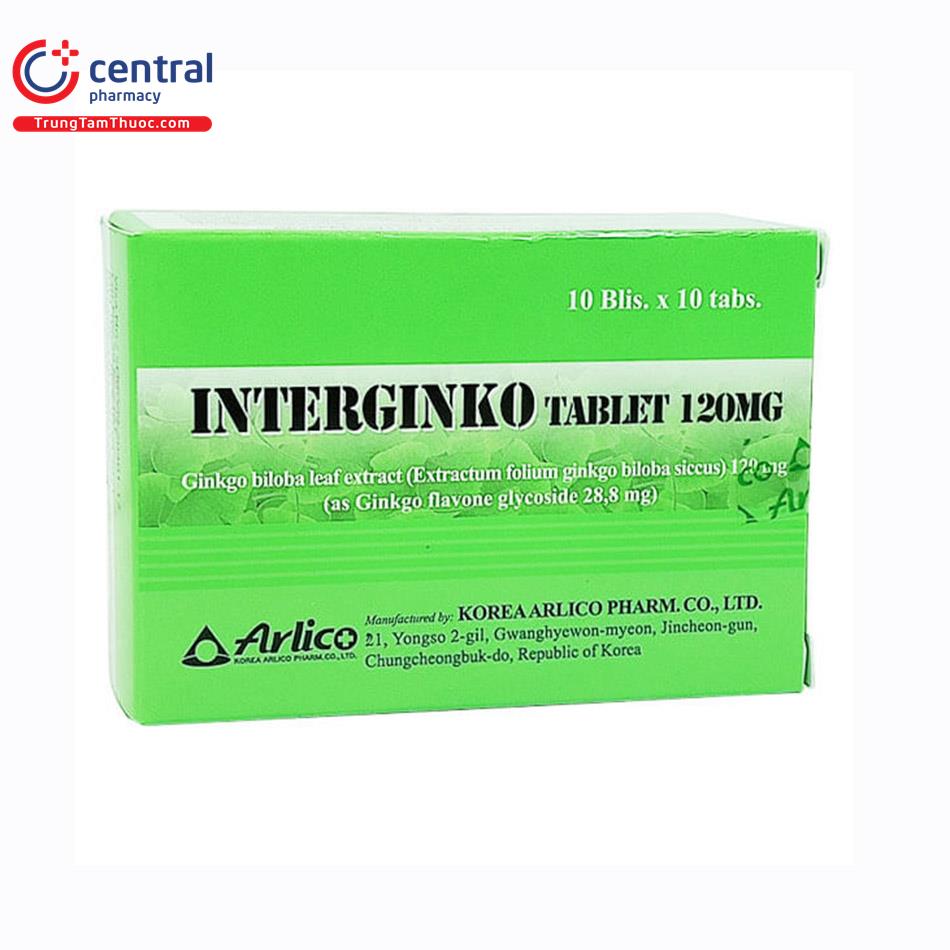 [CHÍNH HÃNG] Thuốc Interginko Tablet 120mg - Ngăn suy giảm trí nhớ