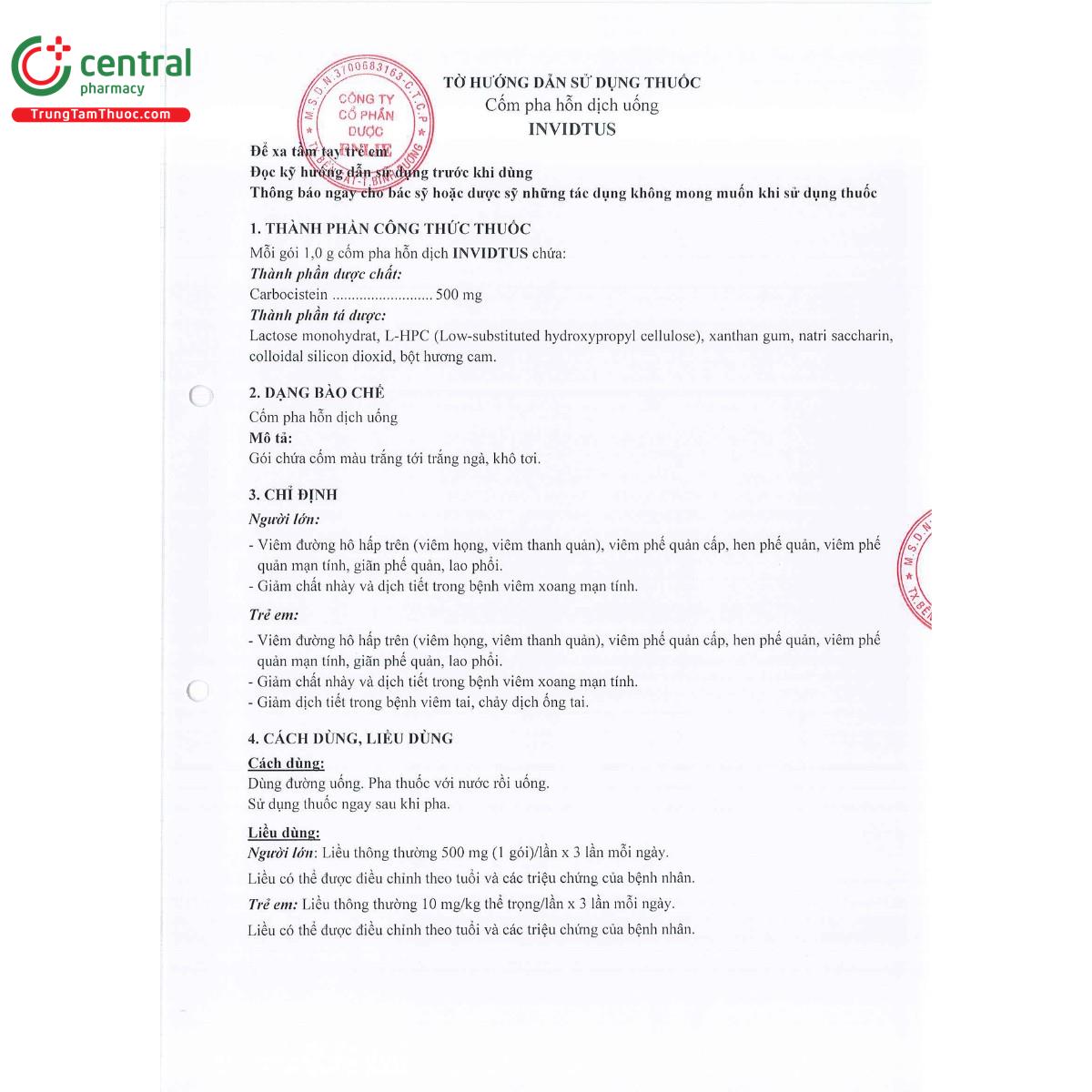 invidtus 500mg 4 O5812