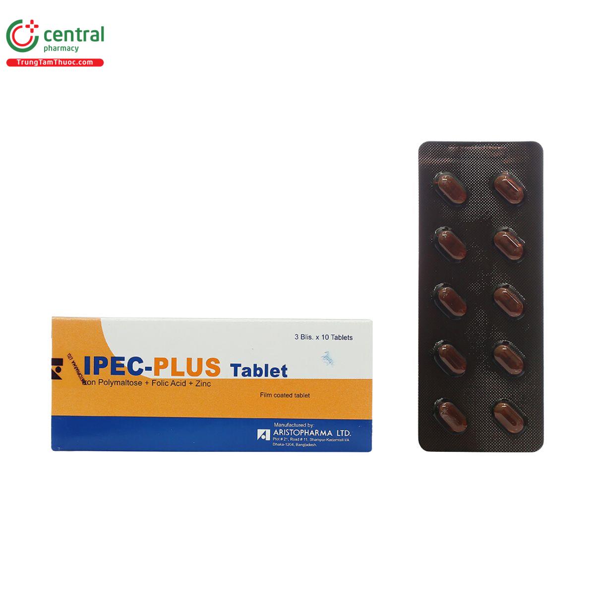 Thuốc Ipec-Plus Tablet phòng ngừa và trị thiếu sắt, kẽm, acid folic