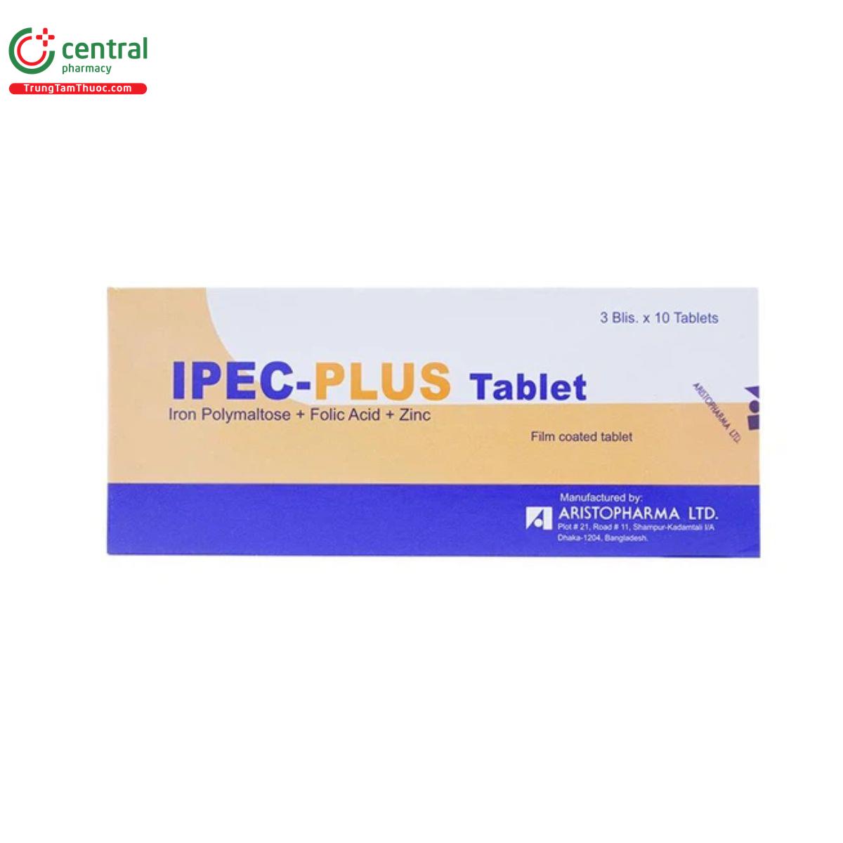 Thuốc Ipec-Plus Tablet phòng ngừa và trị thiếu sắt, kẽm, acid folic