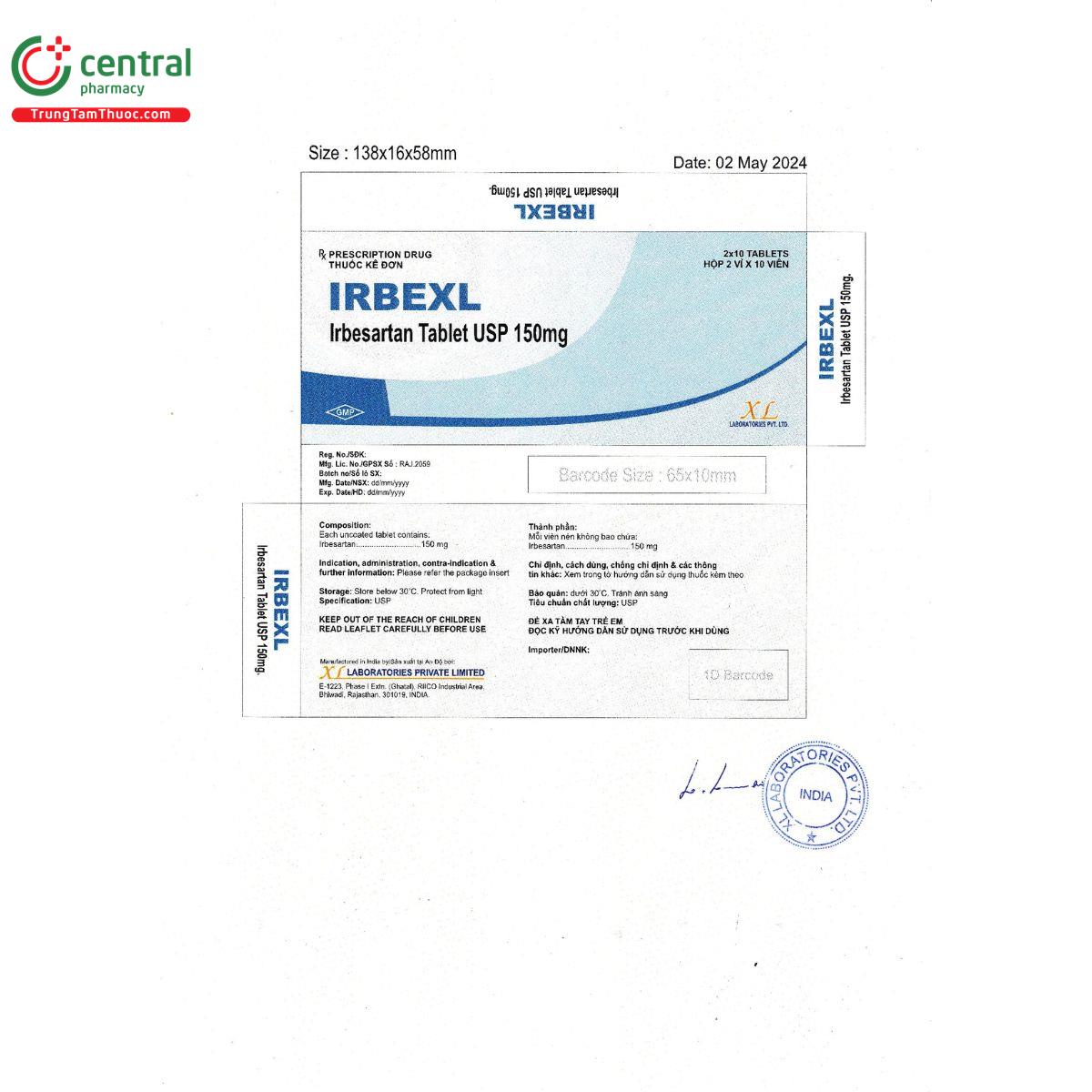 irbexl 150mg 2 K4800