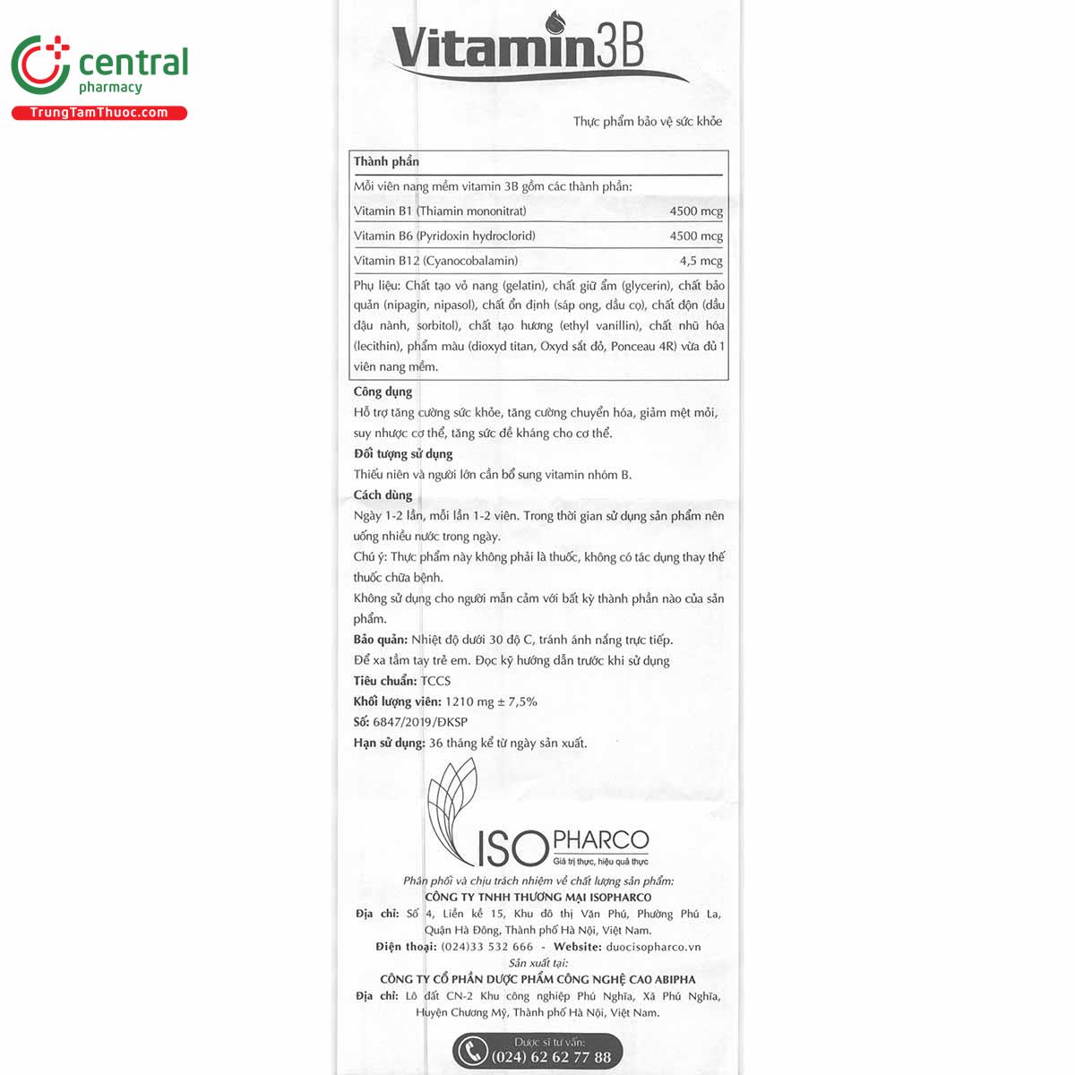 isopharco vitamin 3b 9 S7011