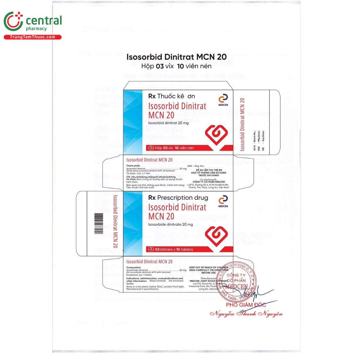 isosorbid dinitrat mcn 20 1 A0785 isosorbid dinitrat mcn 20 1 A0785