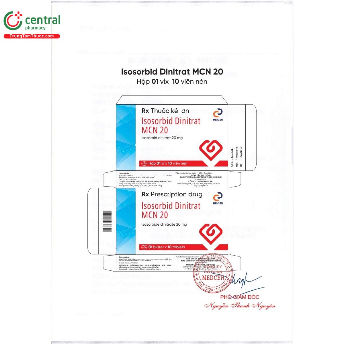 isosorbid dinitrat mcn 20 A0585 isosorbid dinitrat mcn 20 A0585